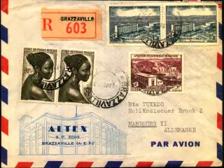 Luftpost Rekommanderet Brev fra Fransk Oriental Africa til Tyskland - 7 - 4 - 53