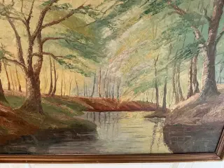 Oliemaleri, naturmotiv af C Sørensen 75 x 100