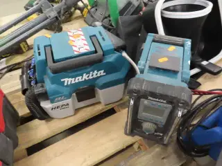 Arbejdsradio samt akku-støvsuger MAKITA