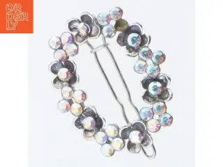 Retro broche med glitrende sten (str. 3,5 cm)