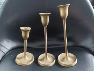 3 stk. messing lysestager