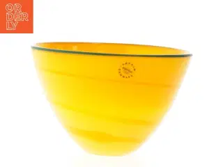Skål i farvet glas fra Søholm (str. Ø 15,5 cm)