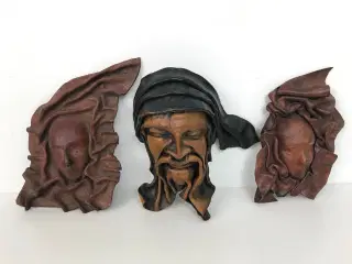 3 unikke masker i læder