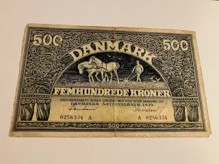 500 Kroner 1939 - Taperester på bagside - Lille hul i midten