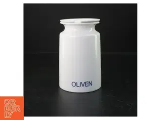 hvid porcelæn oliven opbevaringskrukke fra Ole Palsby (str. 16 cm)