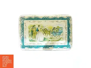 Rektangulær vintage blikæske (str. 27x18 cm)