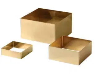 Opsatser firkantet sæt 3 stk guld look  (Udstillingsmodel)