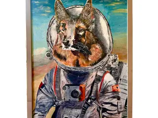 Astronauthund i ramme