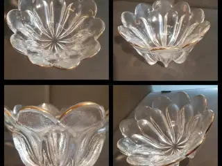Glas skål med guld kant