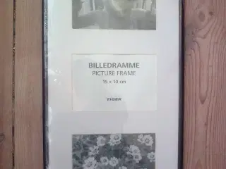 Fotoramme sort ramme lodret/vandret Passepartout