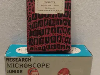 Vintage junior mikroskop+insektslides. mrk y.k.b.
