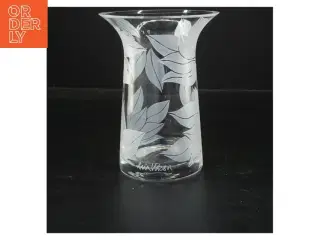 Dekorativ glasvase med bladmønster (str. 12x16 cm)
