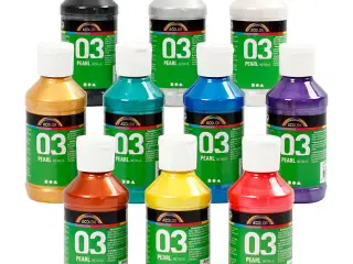 Akrylmaling Metallic, metallic, ass. farver, 10x120ml/ 1 pk.