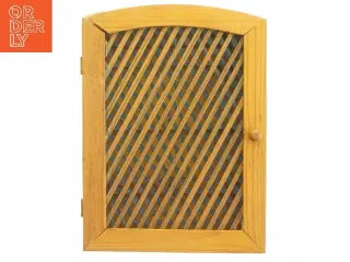 Træ nøgleskab med gitterlåg (str. 26,5x20x4,5 cm)