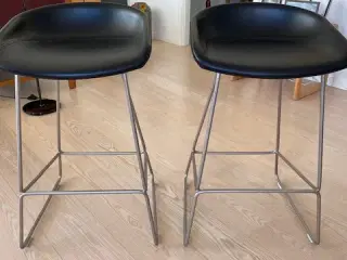 2 stk Hay barstole børstet stål