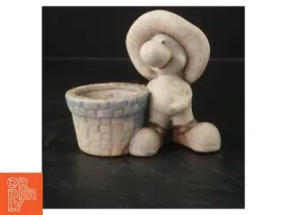 Keramik figur med urtepotte (str. 14x12 cm)