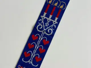 Broderet klokkestreng, blå