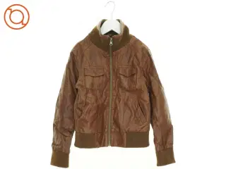 Læder look Pilot jakke (str. 140 cm)