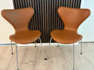 AJ Syver stole 6 stk cognac farvet læder 