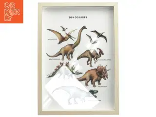 Dinosaurillustration i ramme (str. 32x23 cm)