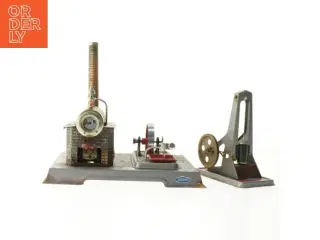 Vintage dampmaskinemodel fra Wilesco (str. 26 x 20 cm. og. 9 x 16 cm)