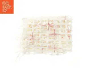 Hvidt tekstil tørklæde med mønster (str. 155x53 cm)