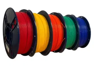 SKILPRO - PLA++ Filament pakke - Rød, gul, orange, grøn og blå - 5 x 1 kg
