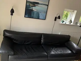 Sort lædersofa