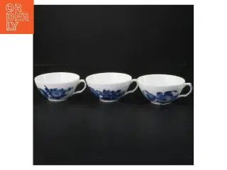 Kaffekopper med blå blomst fra Royal Copenhagen (str. 3 styk, ø 10 cm)