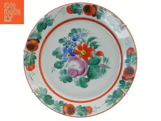 Dekorativ tallerken med blomstermotiv (str. Ø 23,5 cm)