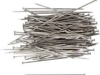 Kvalitets Knappenåle 34 mm - Sølv, 50g Pakke