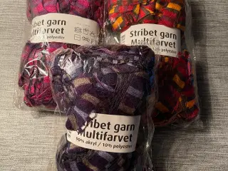 Multifarvet stribet garn