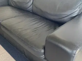 Sofa i læder 3 og 2 personer 