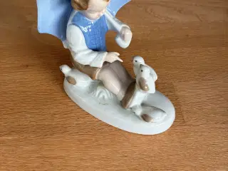 Porcelænsfigur – dreng med parasol og fugle – 1959