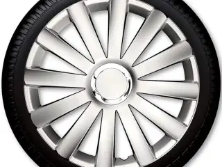 14" Spyder Pro silver hjulkapselsæt