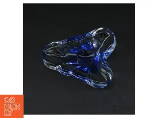 Blåt glas kunstværk (str. 13,5 cm)