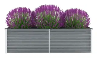 Forhøjet plantekasse 160x40x45 cm galvaniseret stål grå