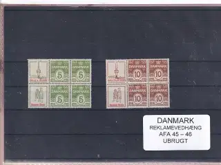 Danmark - Reklamevedhæng AFA 45 - 46 - Ubrugt