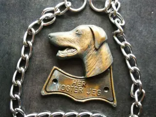 Hundeskilt + halskæde