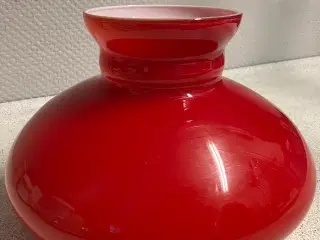Rød glas skærm til gamle lamper 