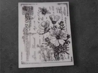 Postkort med bi og blomster i vintage stil