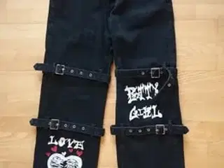 Cowboy bukser med print og spænder