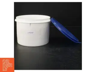 Tupperware sukkerbeholder med blåt låg fra Tupperware (str. Ø. 15 cm)