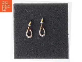 Guldøreringe med klare sten (str. 25 mm)