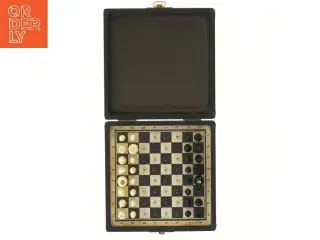 Mini skakspil i boks fra Rajah (str. 13x13 cm)