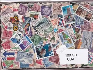 U.S.A. - Dubletparti 100 Gram. afvaskede frimærker.