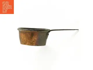 Gammel kobberkasserolle (str. Ø. 16 cm. længde, 30 cm)