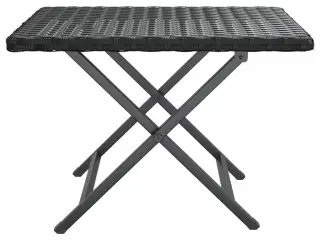 Foldbart bord 45x35x32 cm polyrattan sort