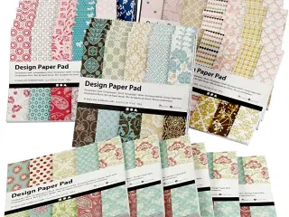 Designpapir i blok, ark 15,2x15,2 cm, 120 g, ass. farver, 6x10stk./ 1 pk.