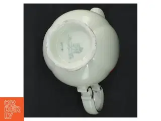 Porcelæn mælkekande med rødt og guld design (str. 10 cm)
